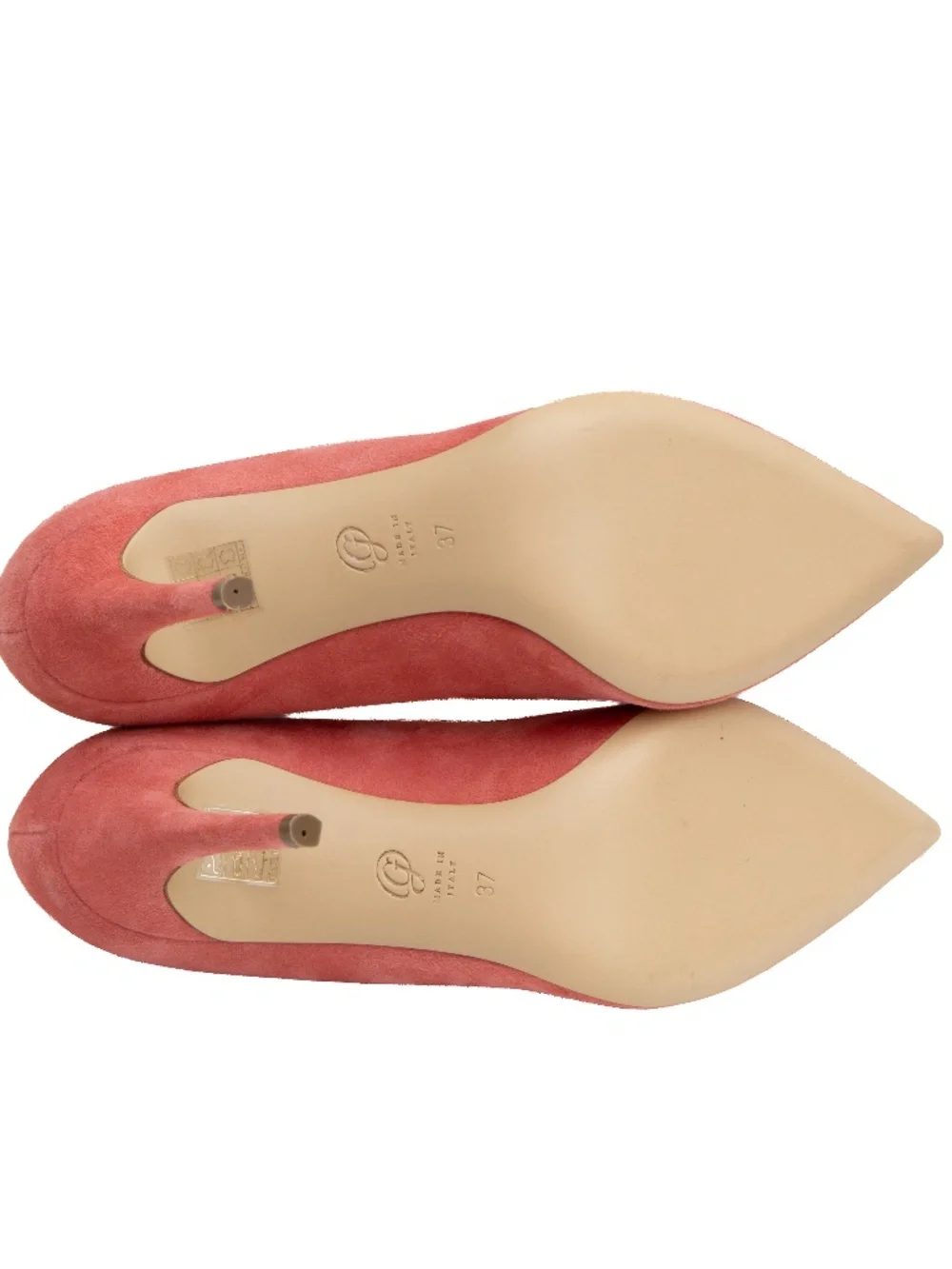 M.Gemi Women’s Coral Pink Suede Pointed Toe Stiletto Pumps Heels Size EU 37 US 7